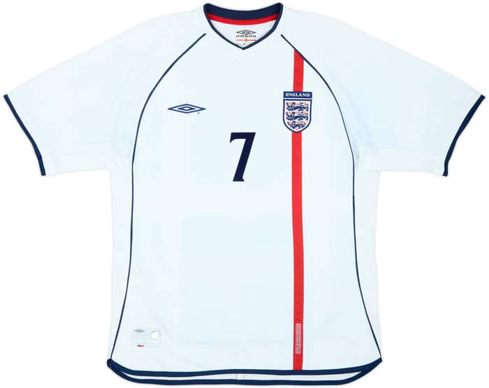 2001-03 England Home Shirt Beckham #7 - 6/10 - (L)