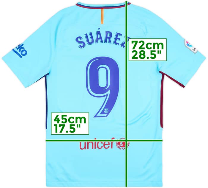 2017-18 Barcelona Away Shirt Suarez #9 - 9/10 - (S)