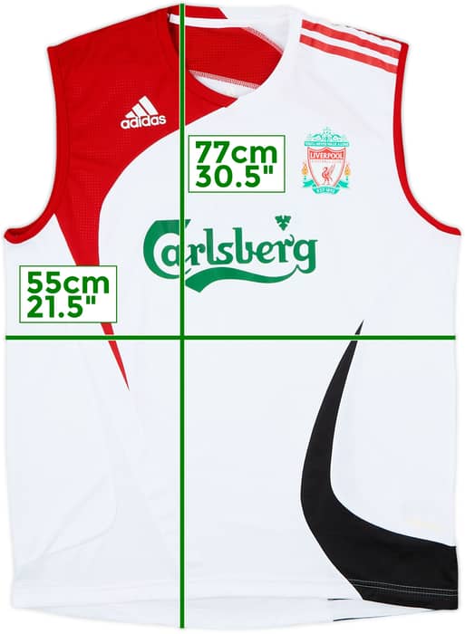 2007-08 Liverpool adidas Chaleco de entrenamiento - 8/10 - (L)