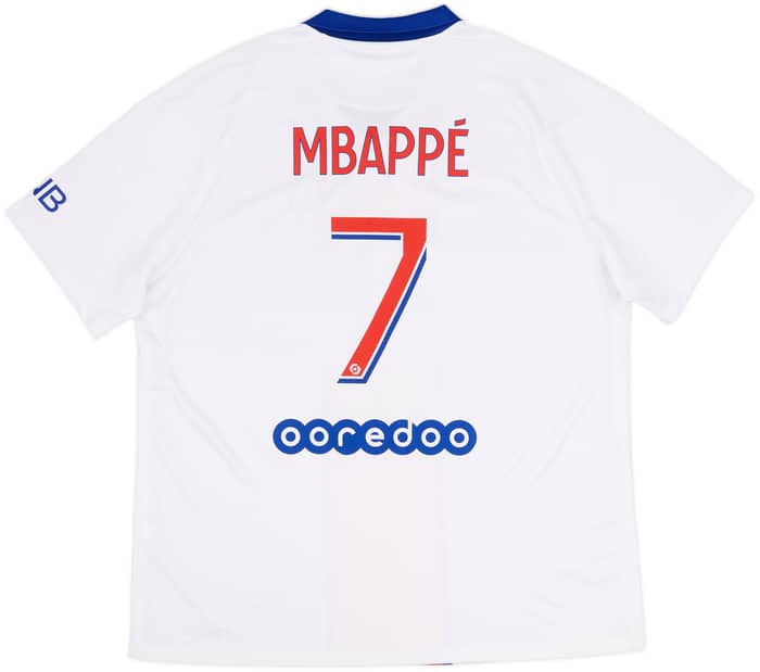 Camiseta de visitante de Paris Saint-Germain 2020-21 Mbappe #7 - 10/10 - (XL)