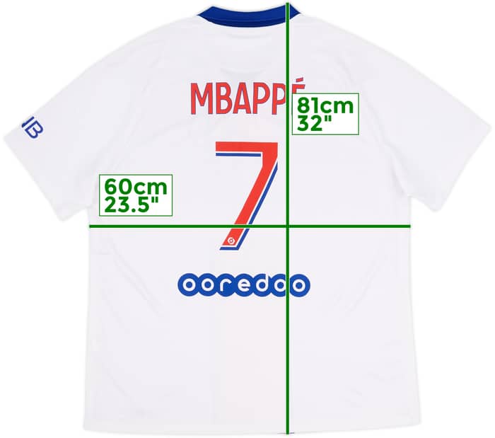 Camiseta de visitante de Paris Saint-Germain 2020-21 Mbappe #7 - 10/10 - (XL)