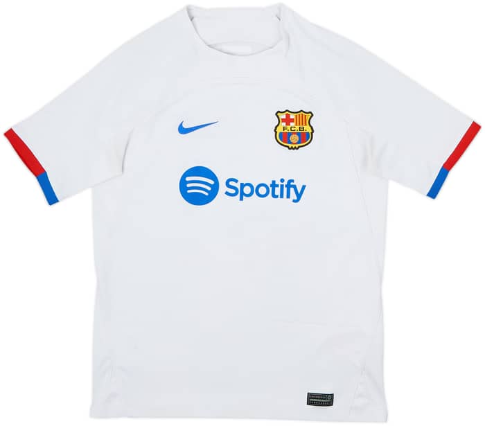 2023-24 Barcelona Away Shirt Lewandowski #9 - 7/10 - (XL.Boys)