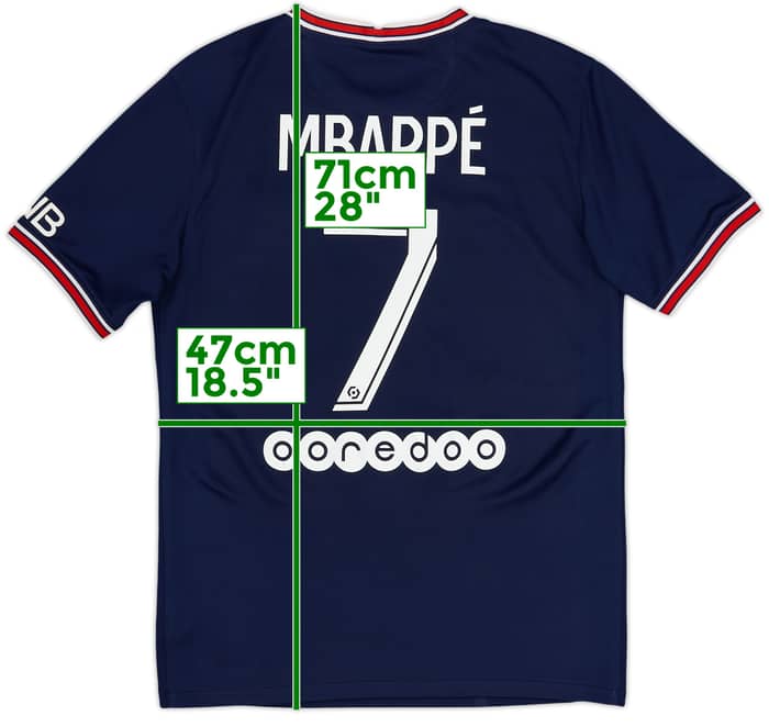 2021-22 Paris Saint-Germain Home Shirt Mbappe #7 - 9/10 - (S)