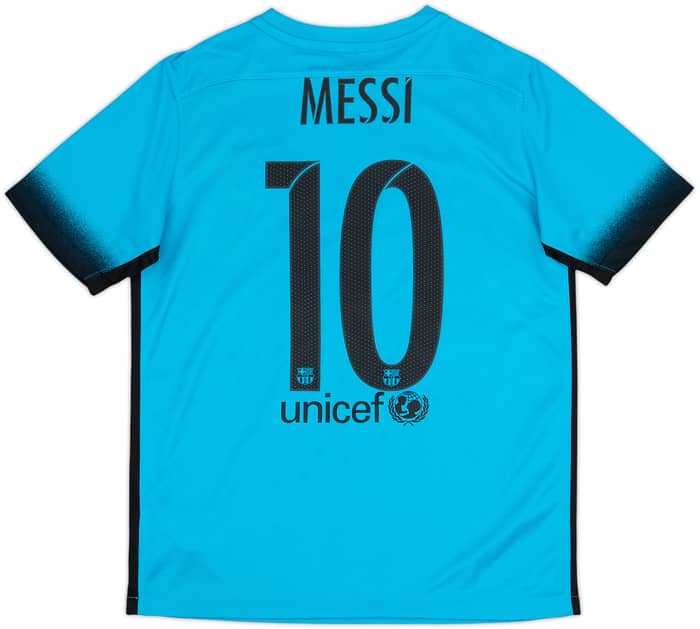 Camiseta de la tercera equipación del Barcelona 2015-16 Messi #10 - 9/10 - (XL.Niños)