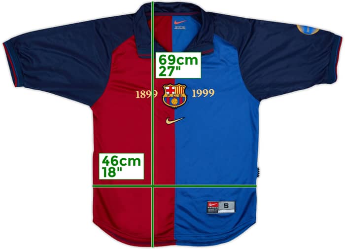 Camiseta de local del centenario del Barcelona 1999-00 Kluivert #9 - 5/10 - (S)