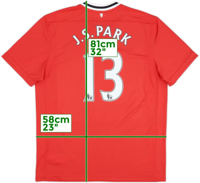 2011-12 Manchester United Home Shirt J.S.Park #13 - 10/10 - (XL)