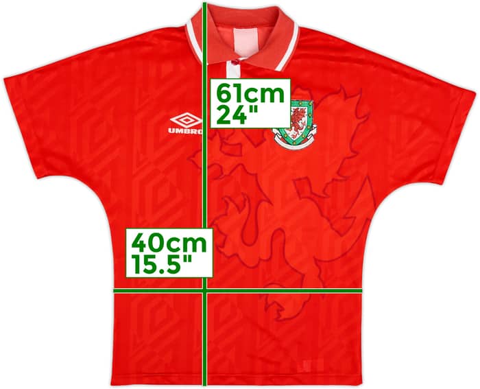 1992-94 Wales Home Shirt - 8/10 - (Y)