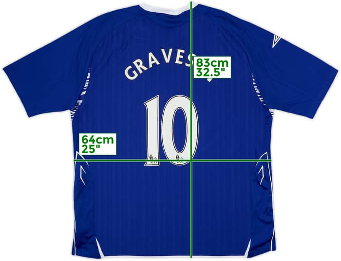 Camiseta de local del Everton 2007-08 Gravesen #10 - 7/10 - (XXL)