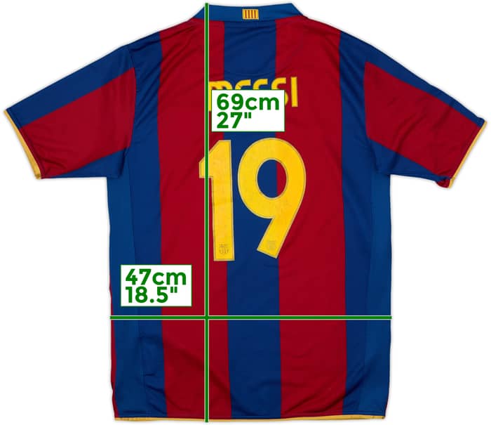 Camiseta de local del Barcelona 2007-08 Messi #19 - 6/10 - (XL.Niños)
