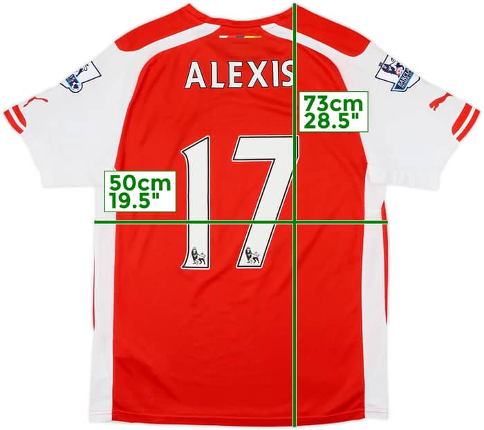 Camiseta de local del Arsenal 2014-15 Alexis #17 - 6/10 - (M)