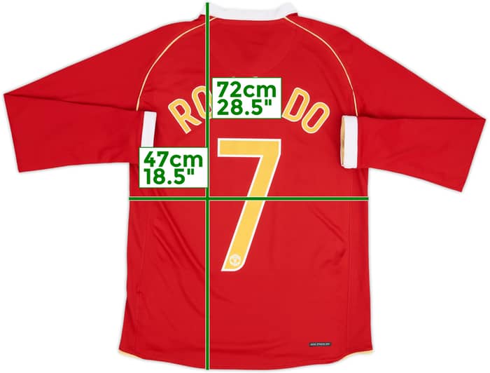 2006-07 Manchester United Home L/S Shirt Ronaldo #7 - 9/10 - (S)