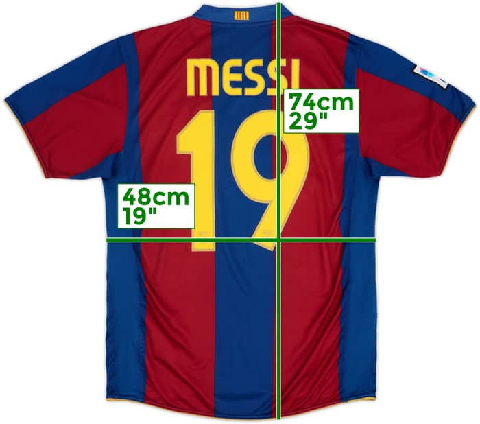 2007-08 Barcelona Home Shirt Messi #19 - 6/10 - (M)