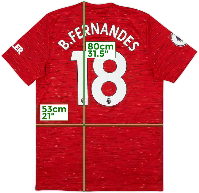 2020-21 Manchester United Home Shirt B.Fernandes #18 - 6/10 - (L)