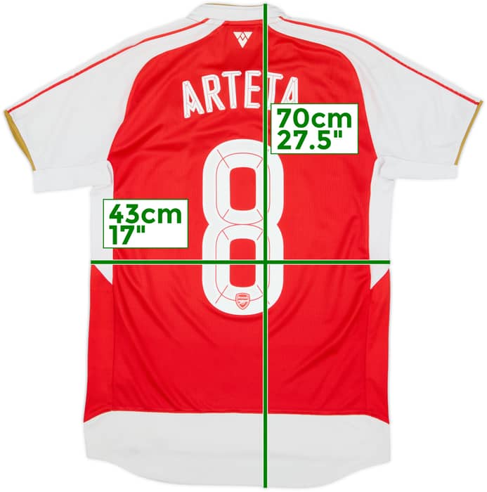2015-16 Arsenal Home Shirt Arteta #8 - 5/10 - (S)