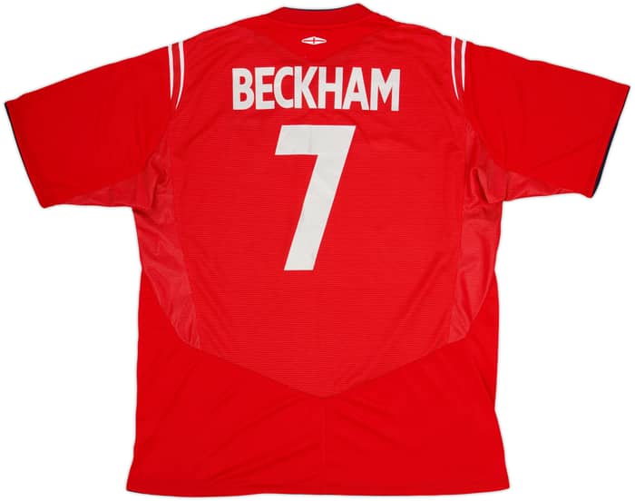 2004-06 England Away Shirt Beckham #7 - 8/10 - (XL)