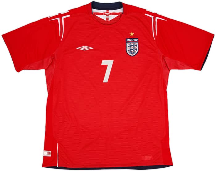 2004-06 England Away Shirt Beckham #7 - 8/10 - (XL)