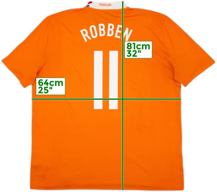 2008-10 Netherlands Home Shirt Robben #11 - 6/10 - (XXL)