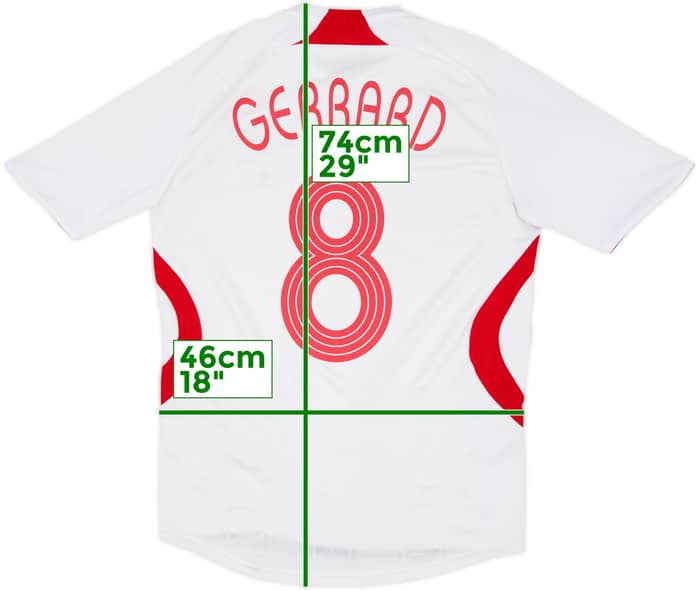 2007-08 Camiseta Visitante de Liverpool Gerrard #8 - 6/10 - (S)
