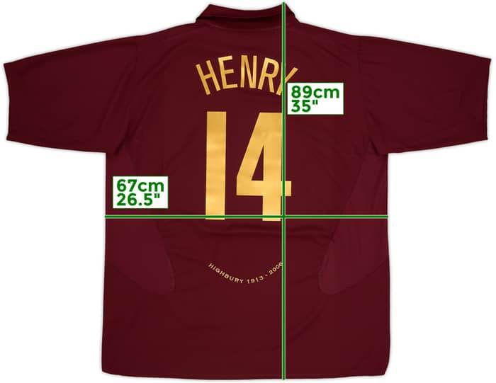 2005-06 Arsenal Home Shirt Henry #14 - 8/10 - (3XL)
