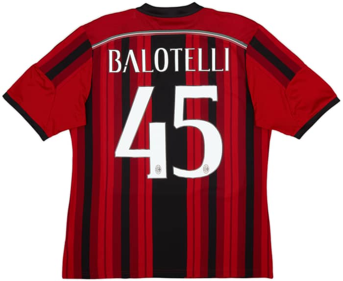 2015-16 AC Milan Home Shirt Balotelli #45 - 6/10 - (L)
