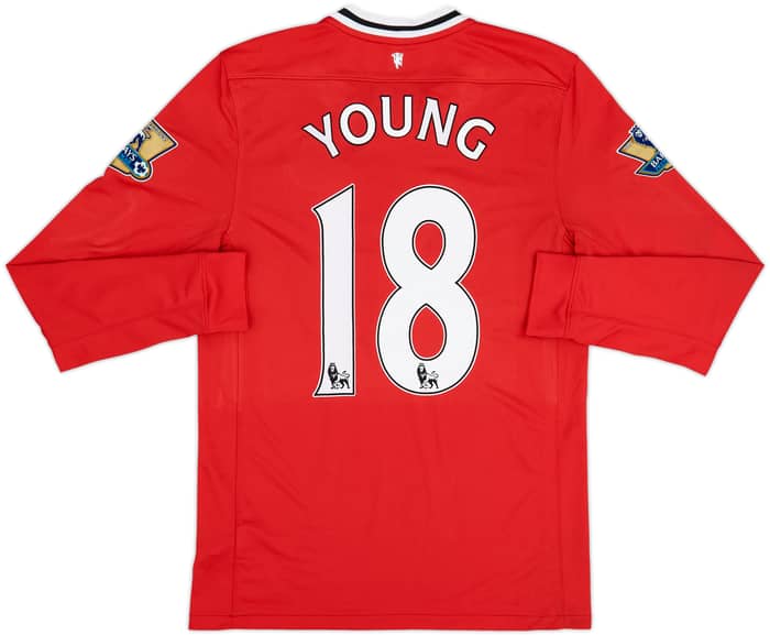 2011-12 Manchester United Home L/S Shirt Young #18 - 8/10 - (M)
