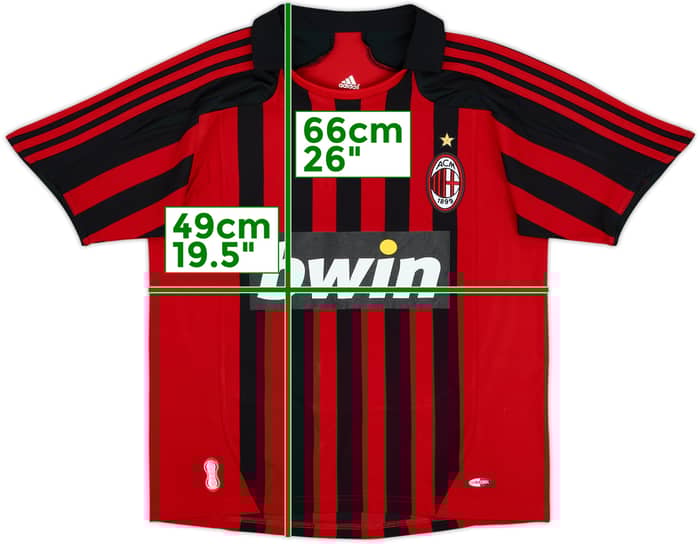 2007-08 AC Milan Home Shirt - 7/10 - (L.Boys)