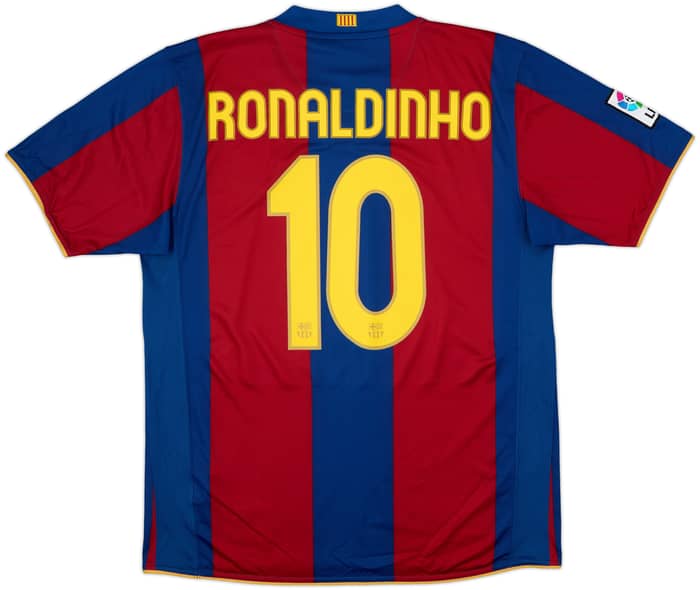 2007-08 Barcelona Home Shirt Ronaldinho #10 - 10/10 - (L)