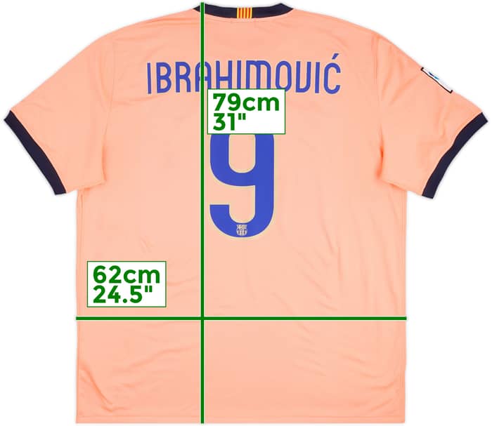 Camiseta de visitante del Barcelona 2009-10 Ibrahimovic #9 - 9/10 - (XXL)