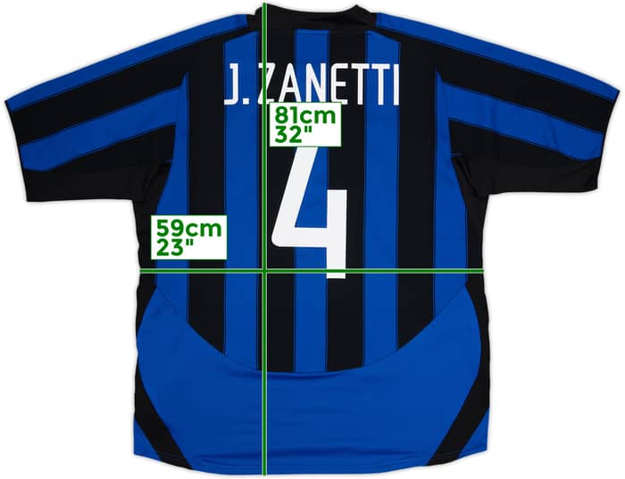 2003-04 Inter Milan Home Shirt J.Zanetti #4 - 8/10 - (XL)
