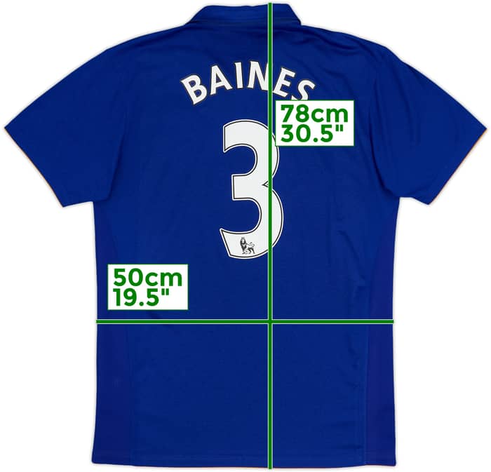 2011-12 Everton Home Shirt Baines #3 - 9/10 - (M)