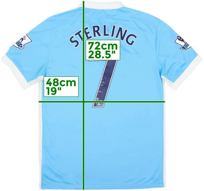 2015-16 Manchester City Home Shirt Sterling #7 - 5/10 - (M)