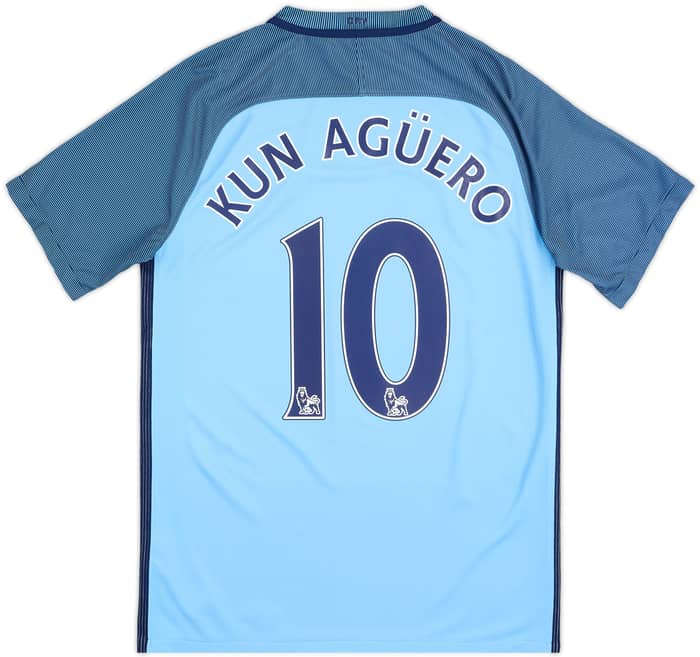 2016-17 Manchester City Home Shirt Kun Aguero #10 - 8/10 - (S)