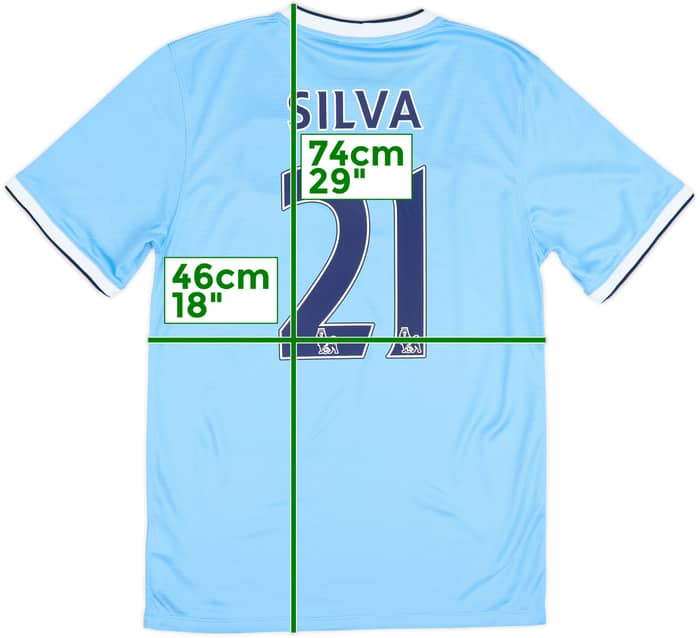 Camiseta de local del Manchester City 2013-14 Silva #21 - 9/10 - (S)