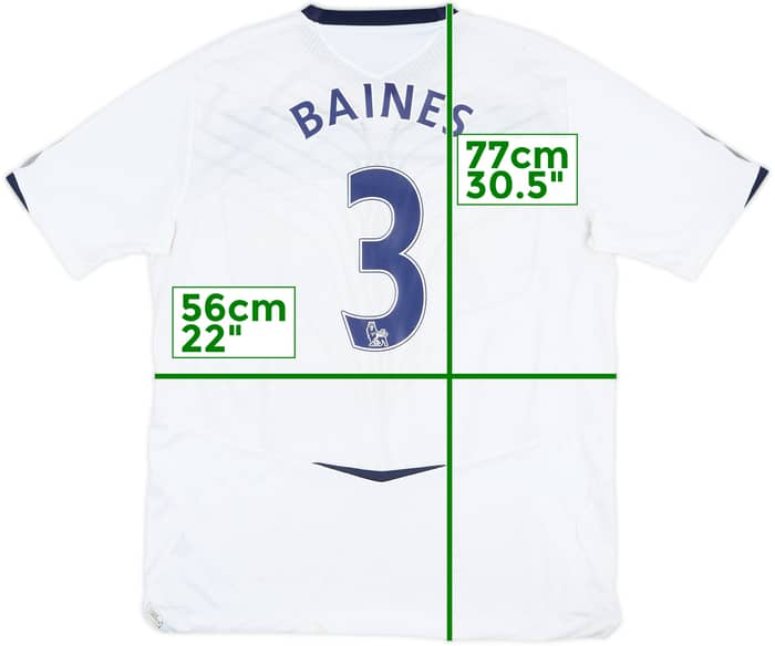 2008-09 Everton Away Shirt Baines #3 - 6/10 - (XL)