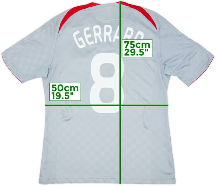 2008-09 Liverpool Camiseta de Visitante Gerrard #8 - 6/10 - (L)