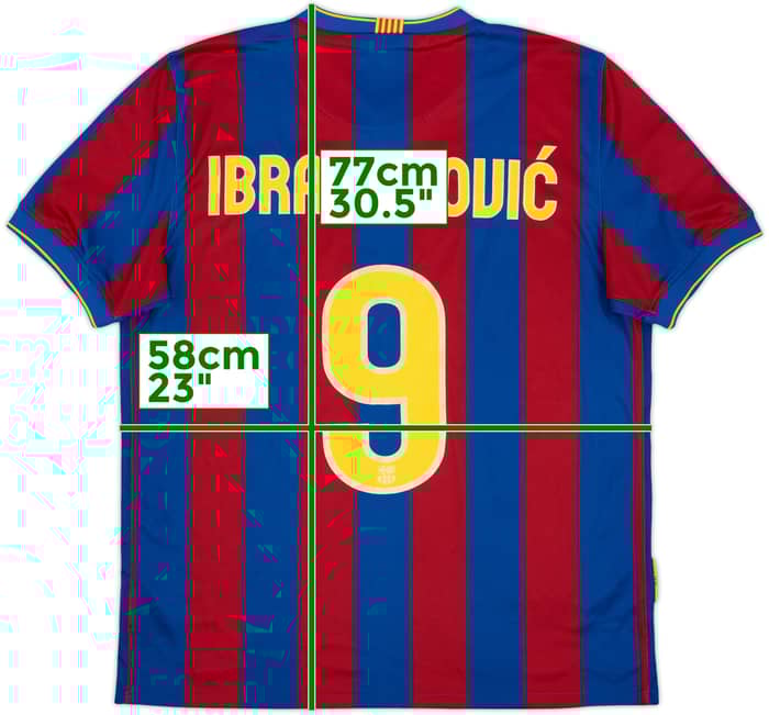 2009-10 Barcelona Home Shirt Ibrahimovic #9 - 8/10 - (L)