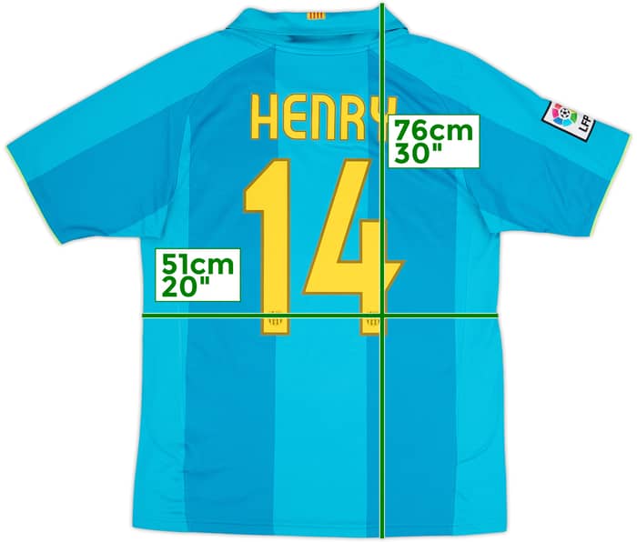 2007-09 Barcelona Away Shirt Henry #14 - 8/10 - (S)