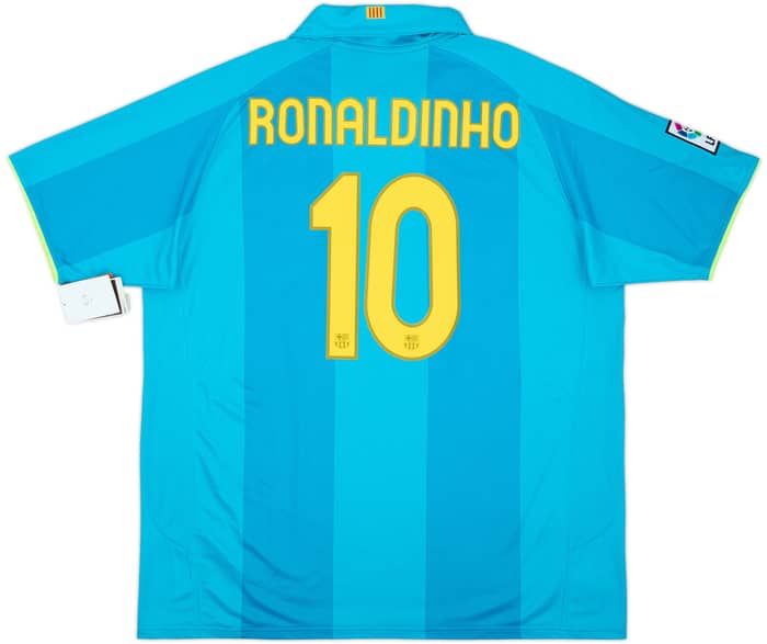 2007-09 Barcelona Away Shirt Ronaldinho #10 (XXL)