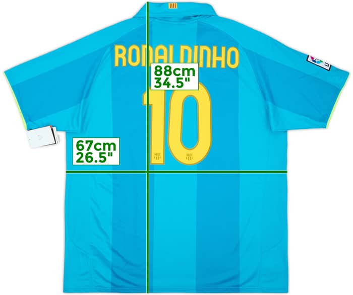 2007-09 Barcelona Away Shirt Ronaldinho #10 (XXL)