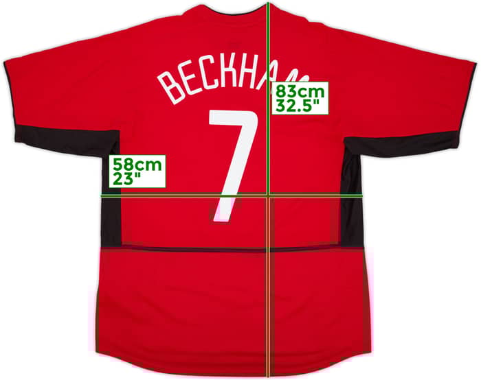 2002-04 Manchester United Home Shirt Beckham #7 - 8/10 - (XL)