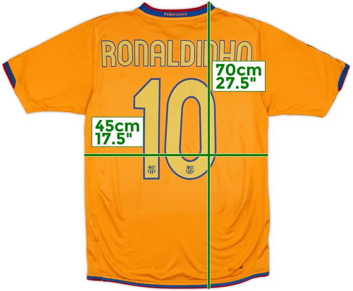 2006-08 Barcelona Away Shirt Ronaldinho #10 - 8/10 - (S)