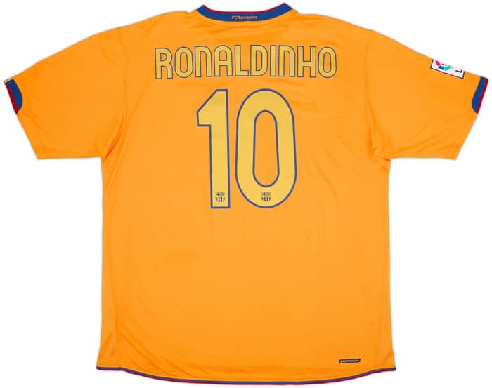 2006-08 Barcelona Away Shirt Ronaldinho #10 - 8/10 - (XL)
