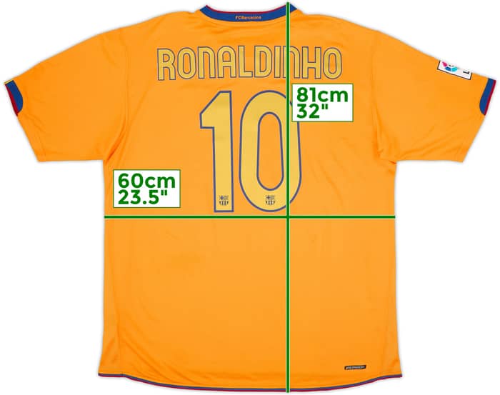2006-08 Barcelona Away Shirt Ronaldinho #10 - 8/10 - (XL)
