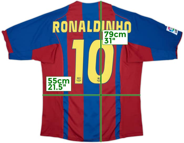 2004-05 Barcelona Home Shirt Ronaldinho #10 - 10/10 - (L)