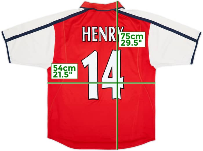 2000-02 Arsenal Home Shirt Henry #14 - 8/10 - (M)