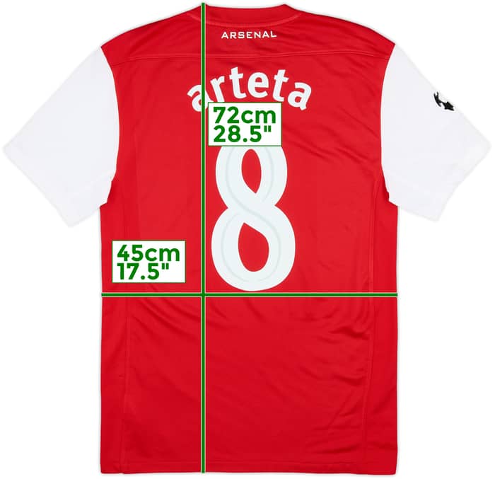 2011-12 Arsenal Home Shirt Arteta #8 - 7/10 - (S)