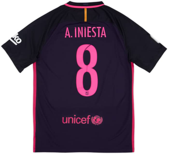 2016-17 Barcelona Away Shirt A. Iniesta #8 - 6/10 - (M)