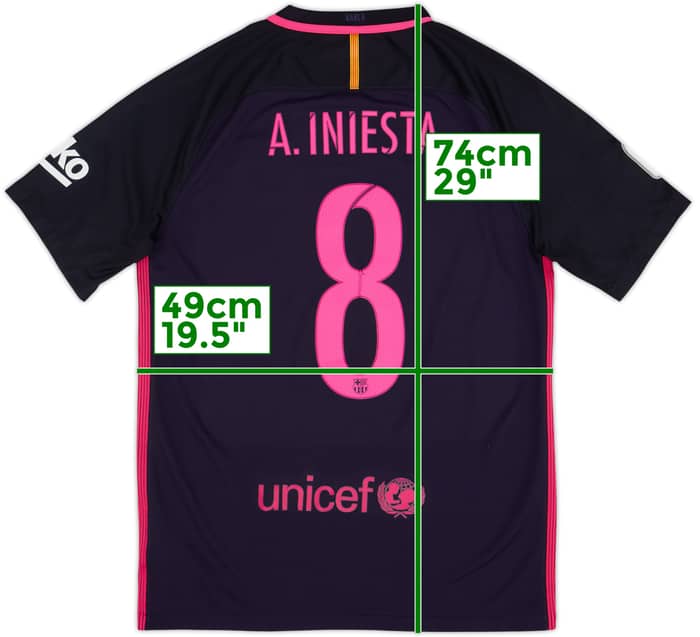 2016-17 Barcelona Away Shirt A. Iniesta #8 - 6/10 - (M)
