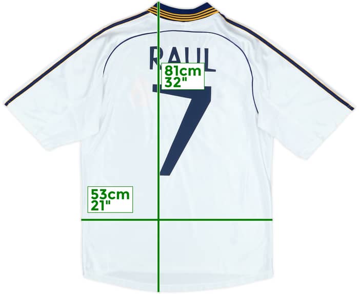 1998-00 Real Madrid Home Shirt Raul #7 - 8/10 - (M)
