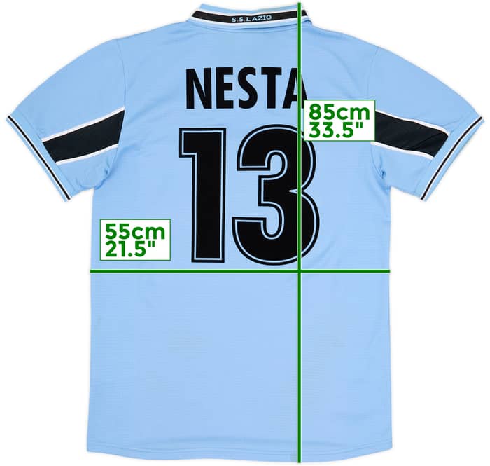 1998-00 Lazio Home Shirt Nesta #13 - 8/10 - (XL)